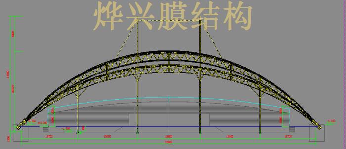 吉安学校看台膜结构施工 (4)